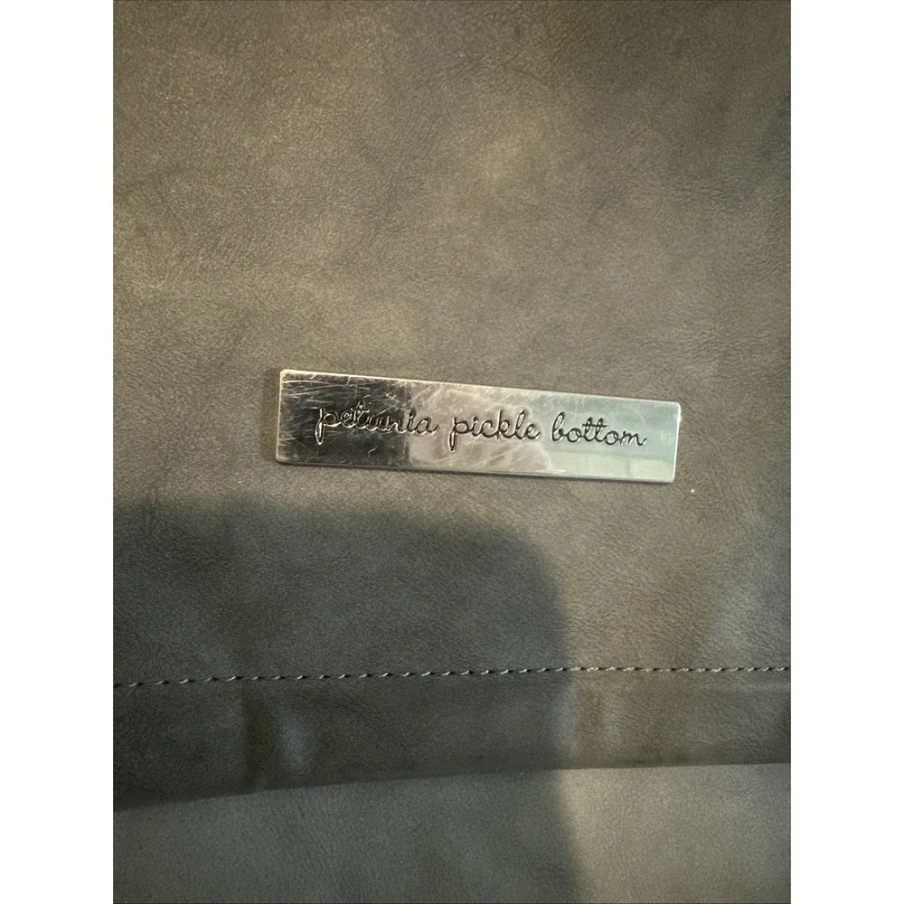 Petunia Pickle Bottom Boxy Backpack in Pewter Gray Matte Leatherette Diaper Bag